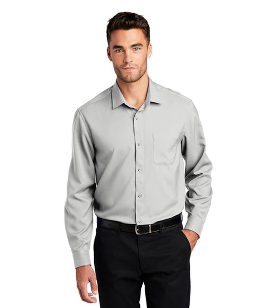 Men's Long Sleeve Performance Shirt Silver