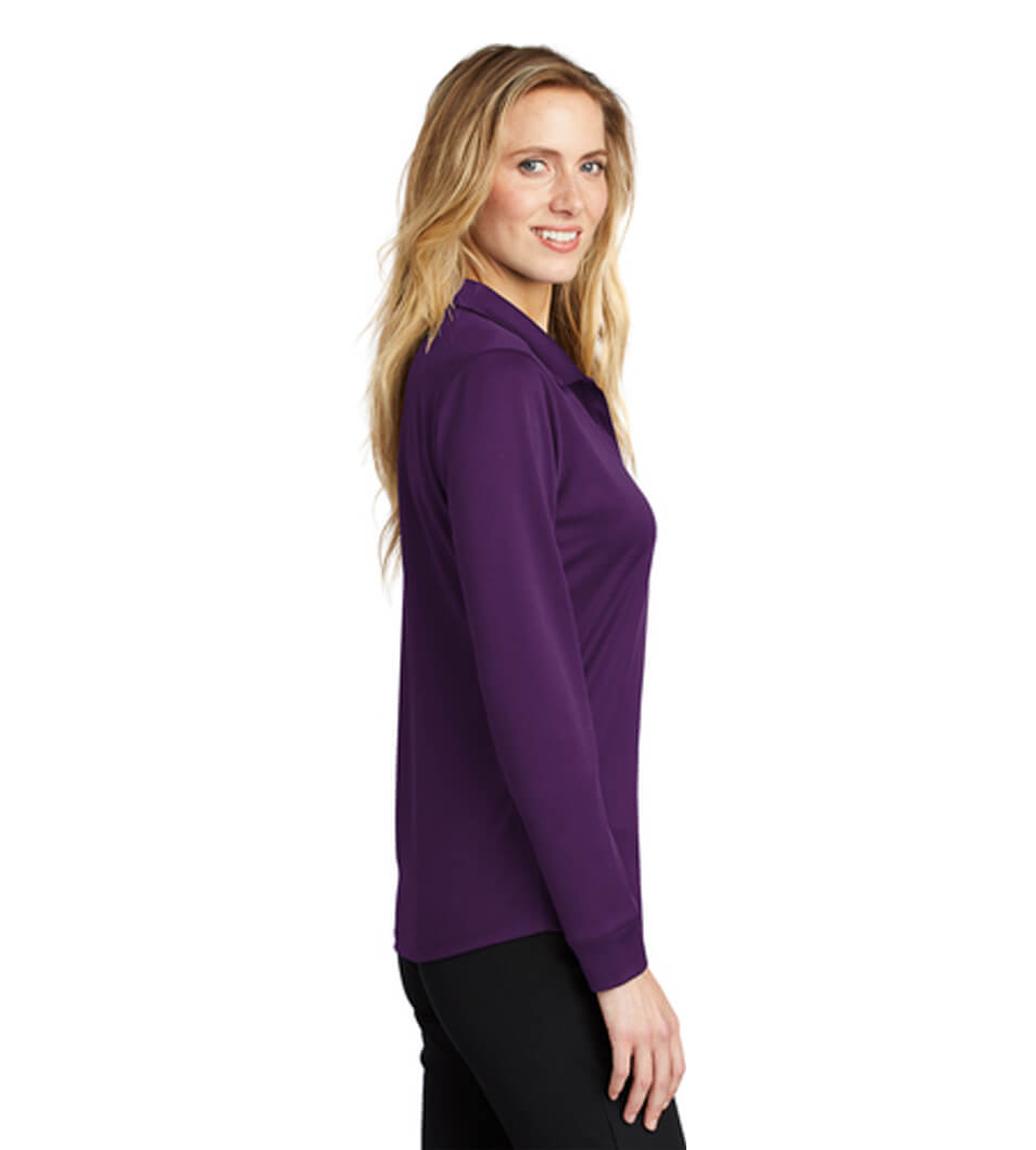 Women's Silk Touch Performance Long Sleeve Polo Bright Purple