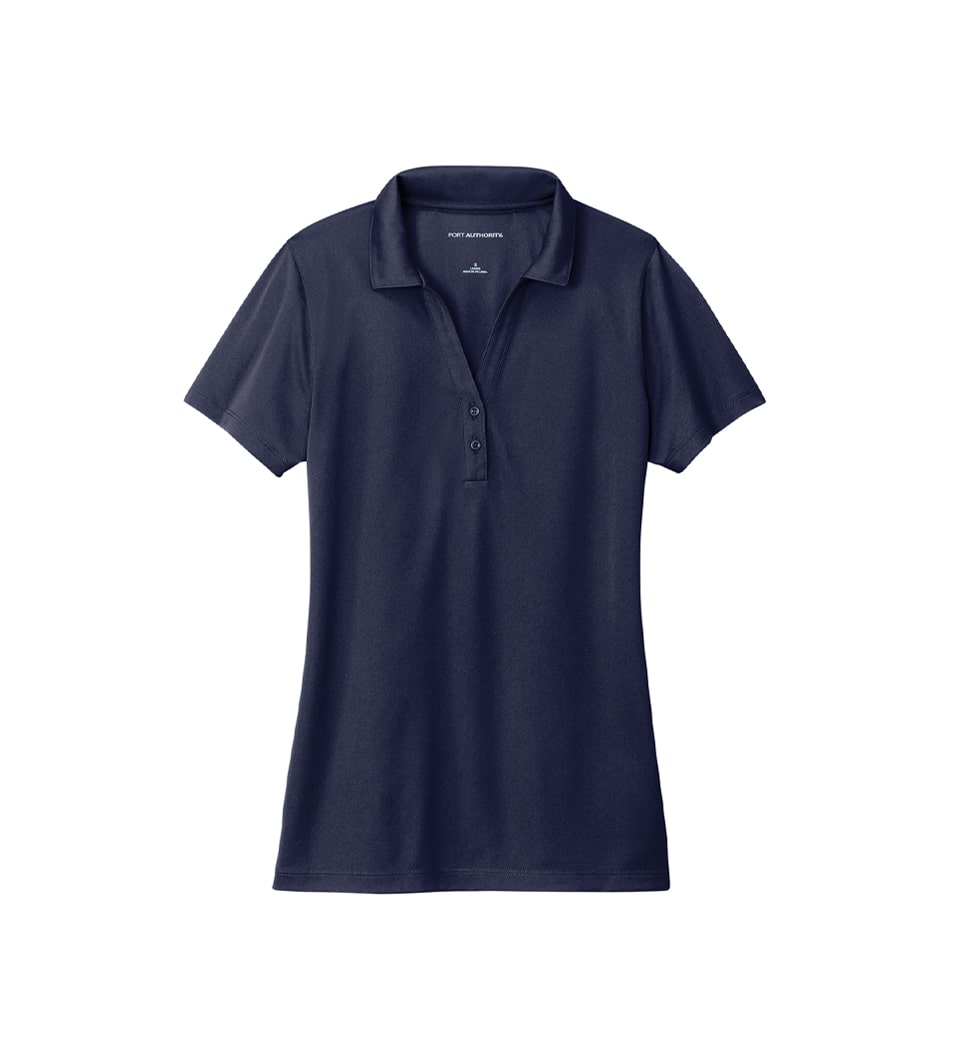 Port Authority Ladies Recycled Performance Polo True Navy Front