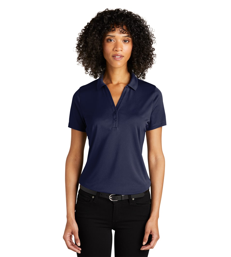 Port Authority Ladies Recycled Performance Polo True Navy Model Front