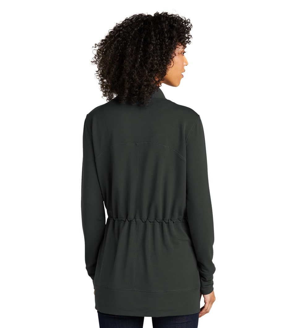 Port Authority - Ladies MicroTerry Cardigan Charcoal Model Back