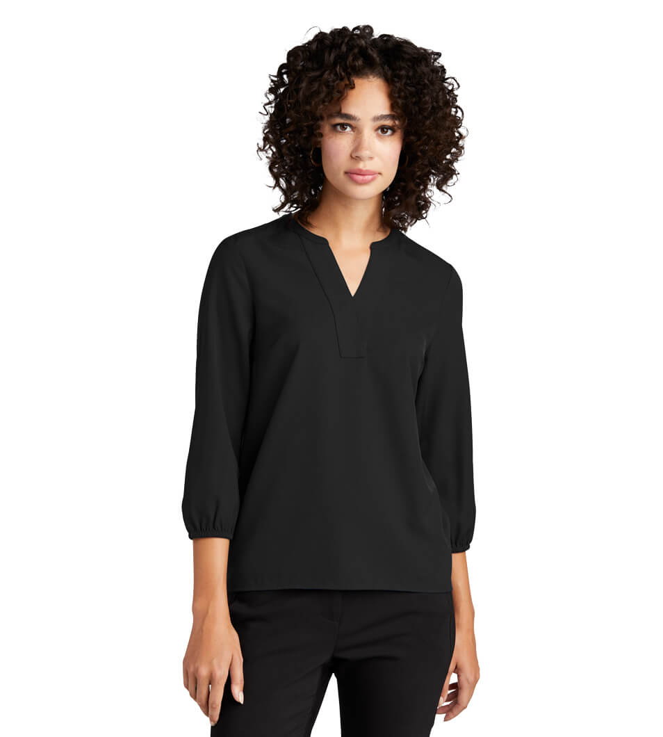 Women's Stretch Crepe 3/4-Sleeve Blouse